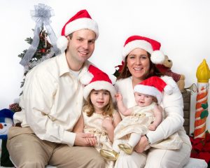 red and white Christmas family