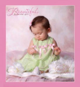 beautiful baby with pearls